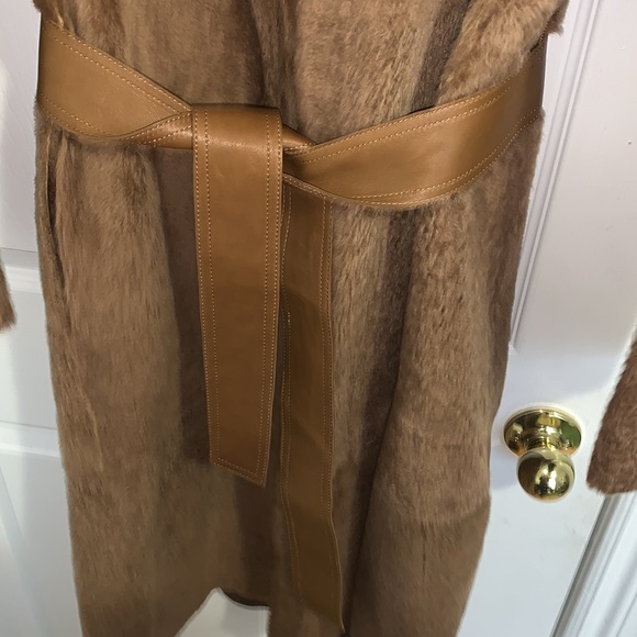 Vince NWT Real Shearling Reversible Belted Long Coat - Picture 7 of 15